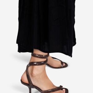 Bottega Veneta Black Spiral Heeled Sandals